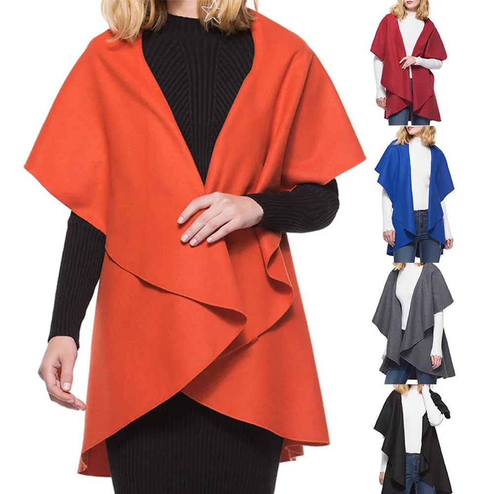 

New Autumn Winter Jacket Women Nice Casual Long Jackets Solid Loose Female Coats Lapel Batwing Sleeve Streetwear Jackets