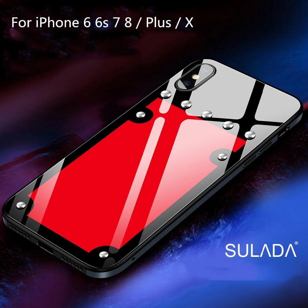 Чехол из закаленного стекла для iPhone X металлический бампер ТПУ нано стекло задняя