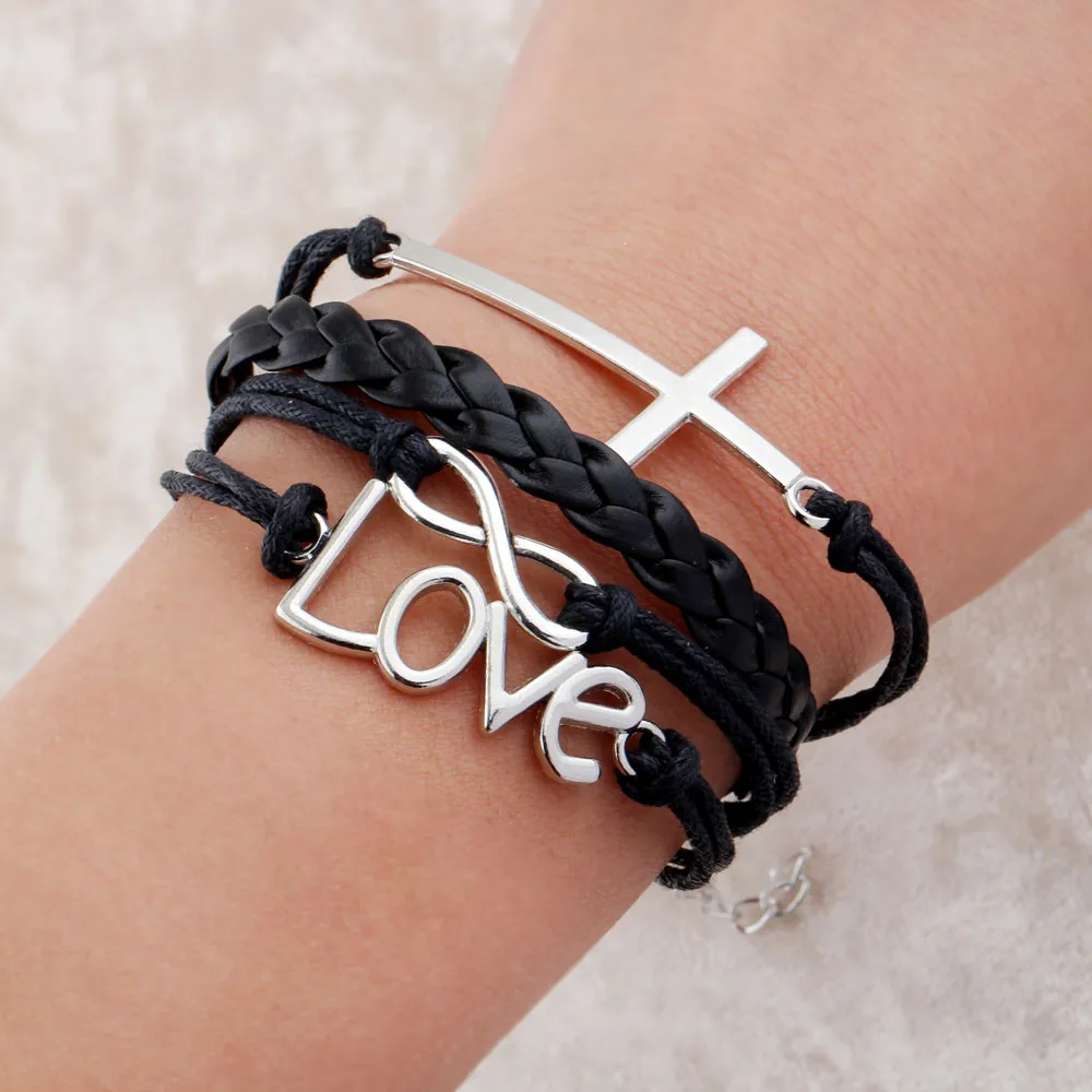 Горячая шарм винтаж руль якорь браслет cuir ancla pulsera многослойные плетеные кожаные