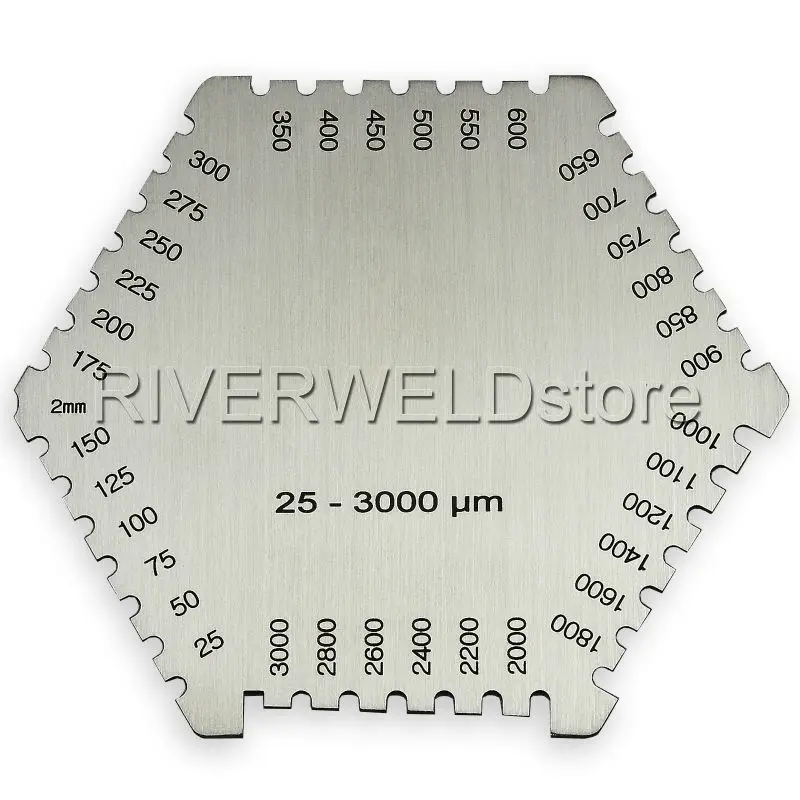 

Wet Film Comb 25-3000 um Hexagonal Gauge Stainless Steel Thinkness Gage