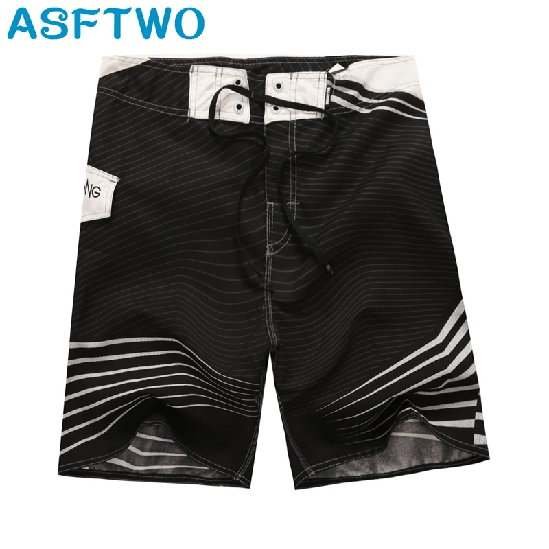 ASFTWOTrunks для мужчин бермуды Печатных Пляжные шорты быстросохнущие полиэстер