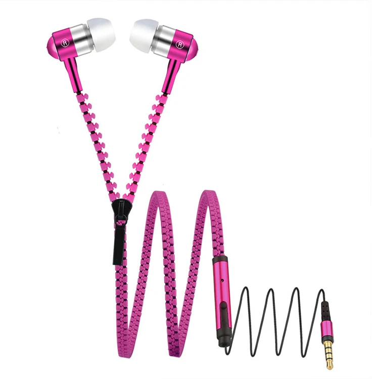 Металлические Молнии Наушники Стерео Бас-Вкладыши Проводной Гарнитуры 3.5 мм