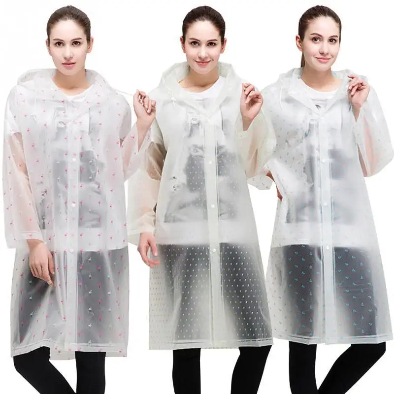 ZT Fashion Women Floral Transparent Plastic Girls Raincoat Travel Waterproof Rainwear Adult Poncho Outdoor Rain Coat JJ-SYYY123- |