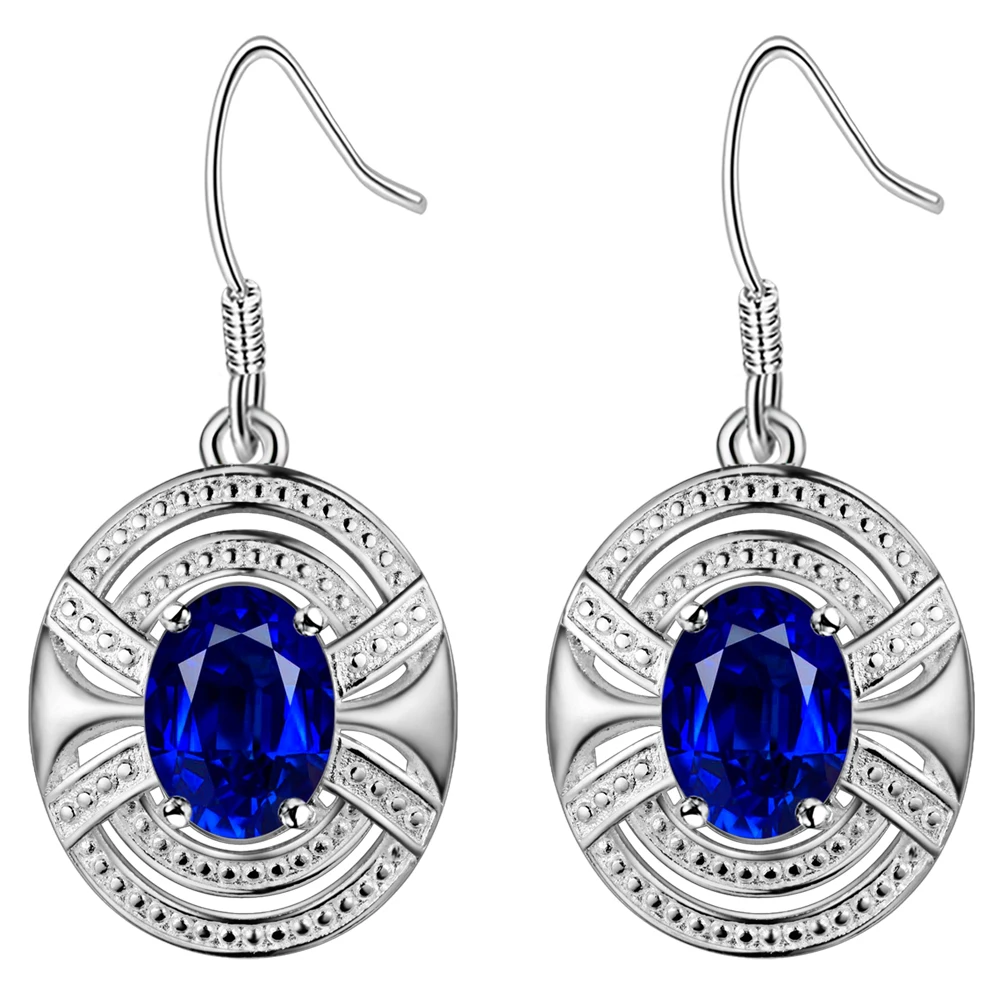 Женские серьги с геометрическим бантом подвески разноцветным камнем покрытые