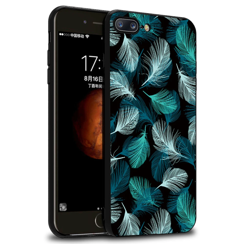 Eqvvol Fashion Flower Pattern Phone Case For iPhone X 7 6 6s Plus Water stickers series Soft TPU Cases 10 Cover Shell | Мобильные