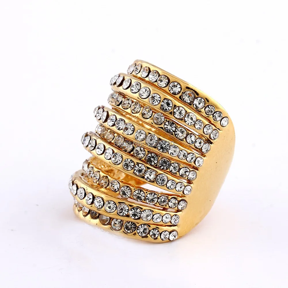

2015 Fashion18K перламутровое дизайнерское кольцо в полоску с фианитами и кристаллами для женщин, большое праздничное кольцо