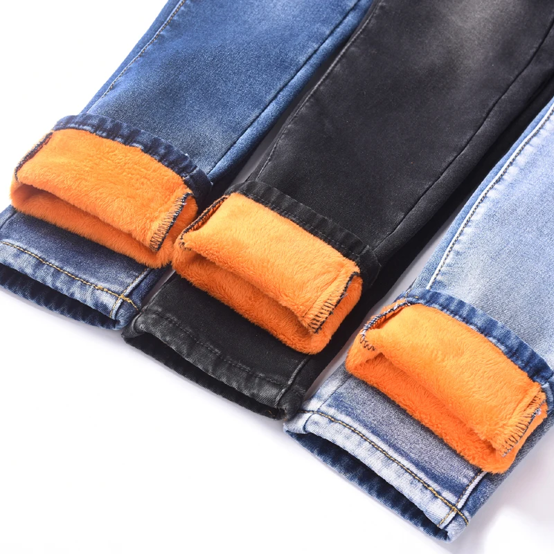 Женские вельветовые утепленные джинсы теплые брюки с высокой талией ковбойские