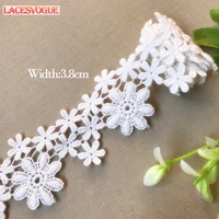19yards 3 8cm cotton embroidery lace ribbon handmade diy material garment needlework sewing accessories clothing edge fabric 266