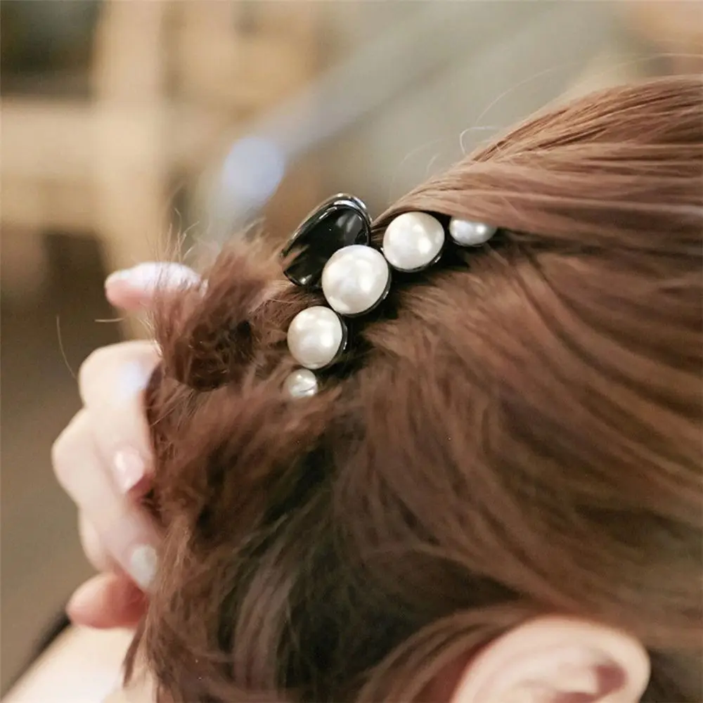 

Luxury Pearls Hairpins Hair Ornaments Trendy Hair Clip Shiny Rhinestone Crab Hair Claws For Women Girl Accessories Headwear