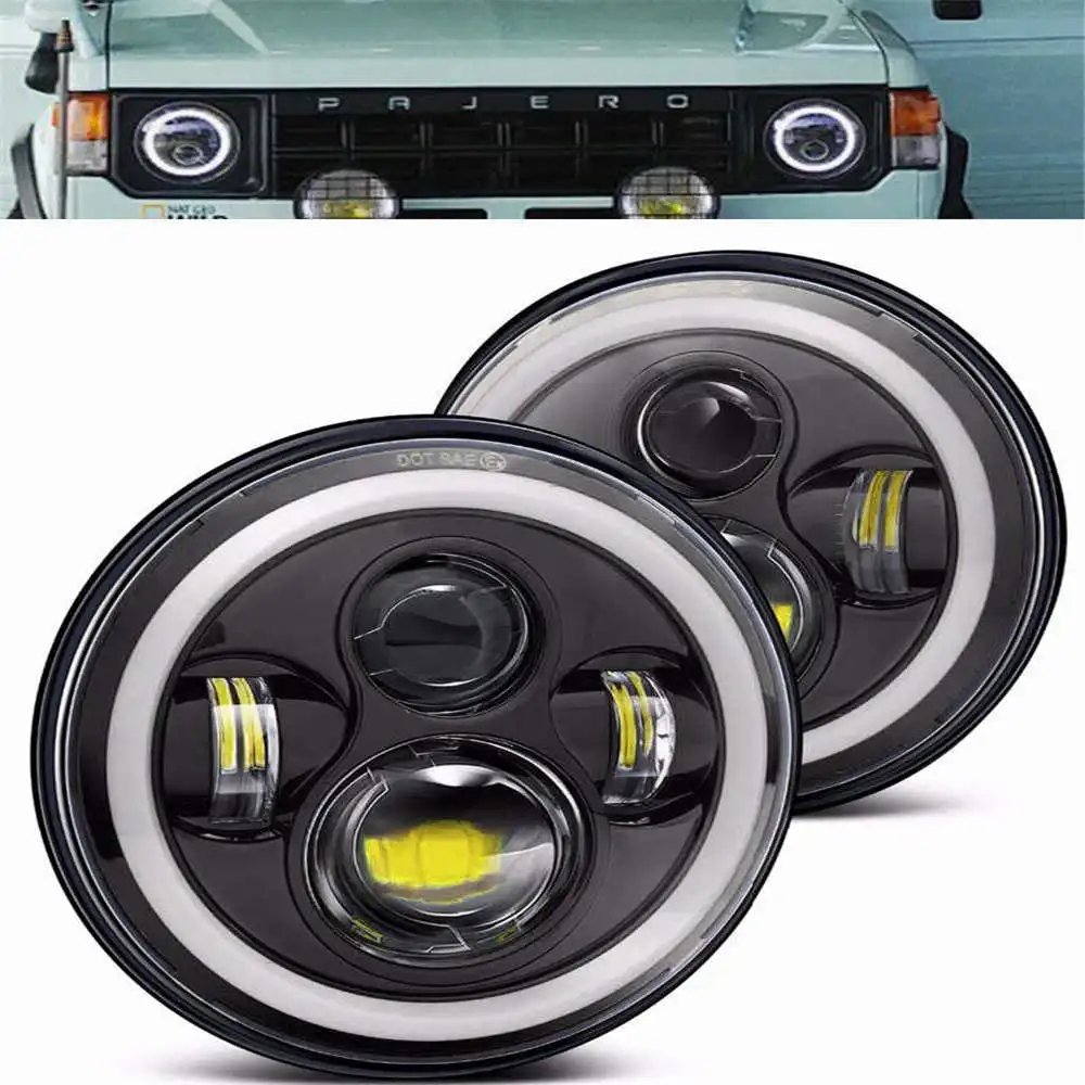 2 X Wrangler Lada 4x4 urban Niva 7 дюймов светодиодный проектор фары с DRL поворотом для JK TJ Landrover