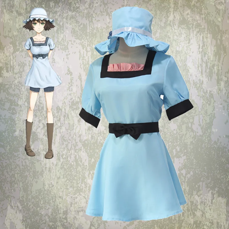 Костюм для косплея из аниме Steins Gate Шиина маюри синее платье ролевых игр с