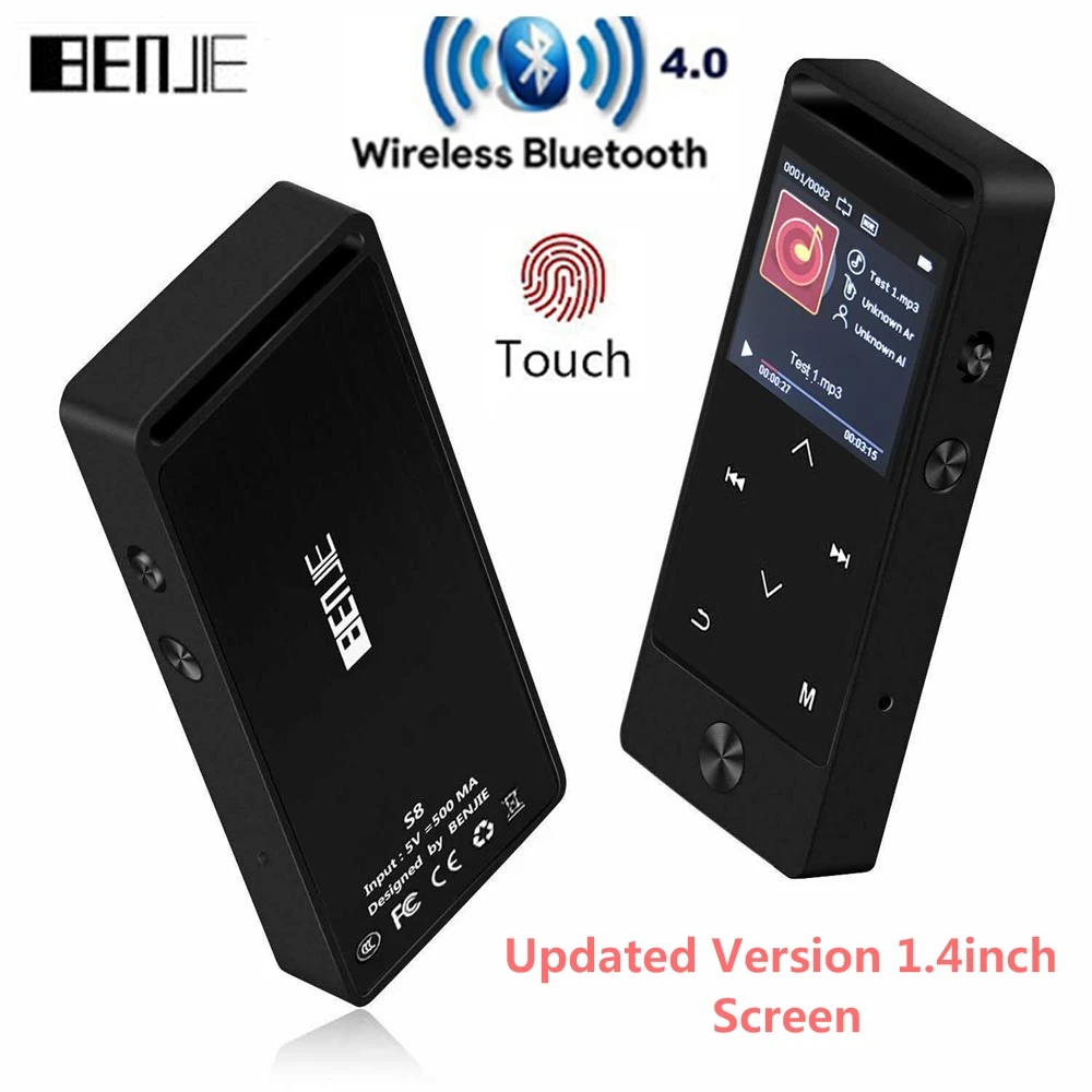 Оригинальный mp3 плеер с сенсорным экраном 8 ГБ BENJIE S8Metal APE/FLAC/WAV высокое качество