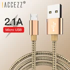 ! ACCEZZ Micro USB кабель для зарядки Xiaomi Huawei Samsung Redmi LG зарядный шнур для телефона Android нейлоновый USB кабель для синхронизации данных и зарядки