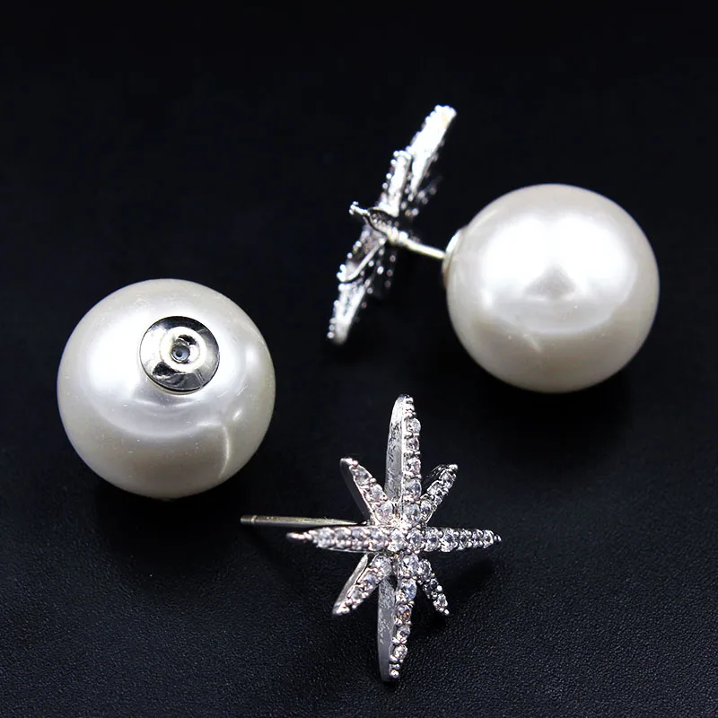 Благородные серьги из стерлингового серебра 925 пробы Perlas для женщин AAA кубический