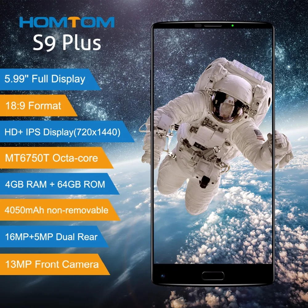 HOMTOM S9 плюс 5 99 &quotTri без рамки 18:9 HD + полный Дисплей MTK6750T Octa Core 4G Оперативная память 64