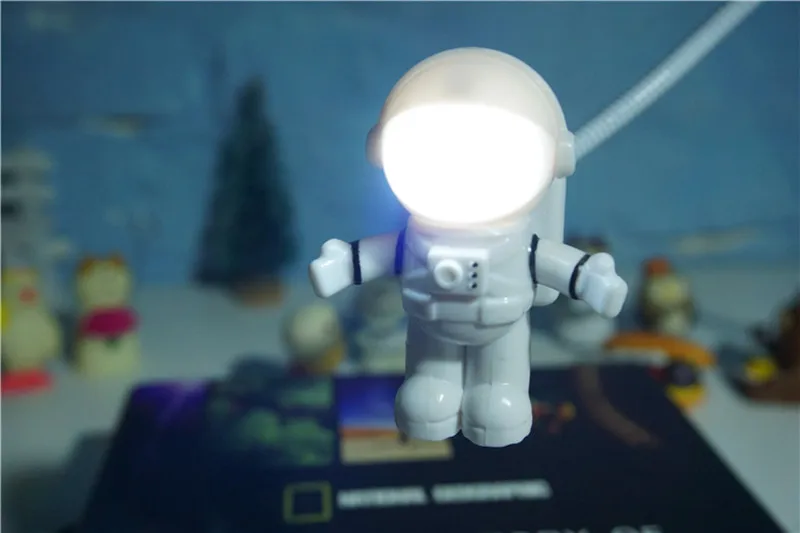Белый гибкий светодиодный Светильник-ночник с usb-трубкой космонавта для компьютера, ноутбука, ПК, ноутбука, чтения, портативный DC 5V