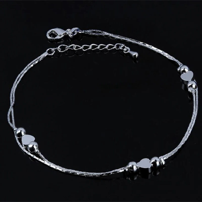 H: HYDE Boho Серебристый браслет на ногу сердце бусины звезда Дельфин лодыжки для женщин цепь пляж ноги ювелирные изделия - Окраска металла: S03850