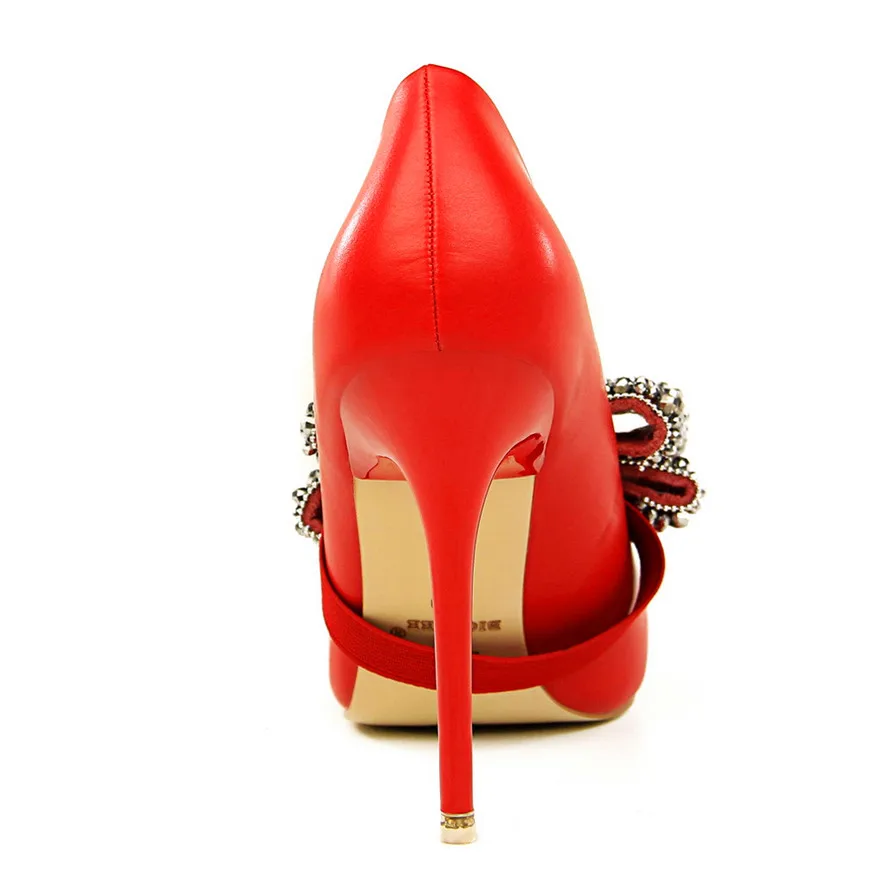 Элегантные свадебные туфли со стразами и бантом бабочкой новые осенние женские