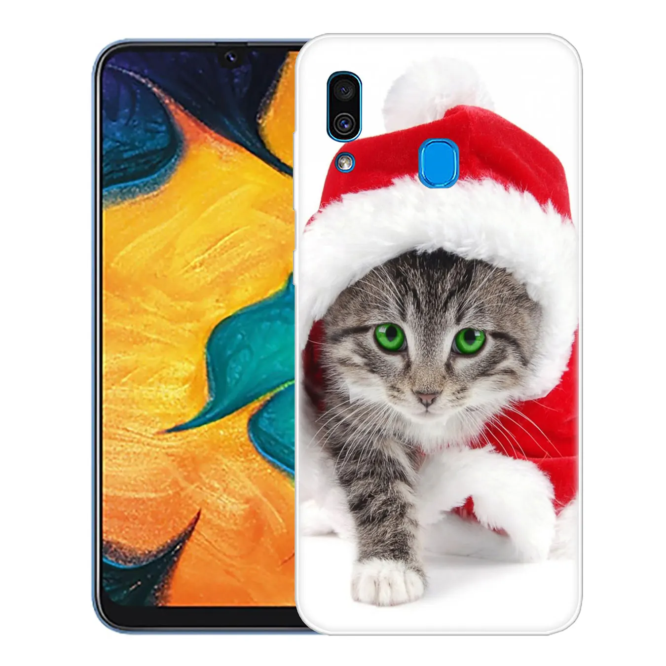 Чехол для телефона Lavaza Merry Christmas cat серый милый чехол Samsung Galaxy A70 A60 A50 A40 A30 A20 A10 M10 M20 M30