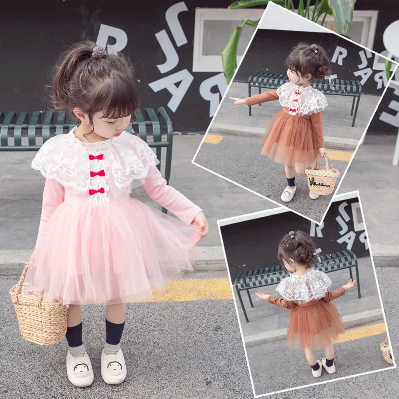 Одежда для маленьких девочек кружевное платье с вышивкой Детские платья
