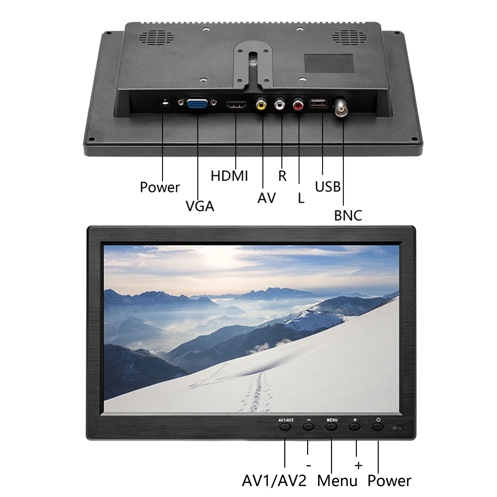 AMPrime 10 1 &quotTFT lcd Автомобильный подголовник монитор VGA/HDMI/AV/USB/SD порт совместимый