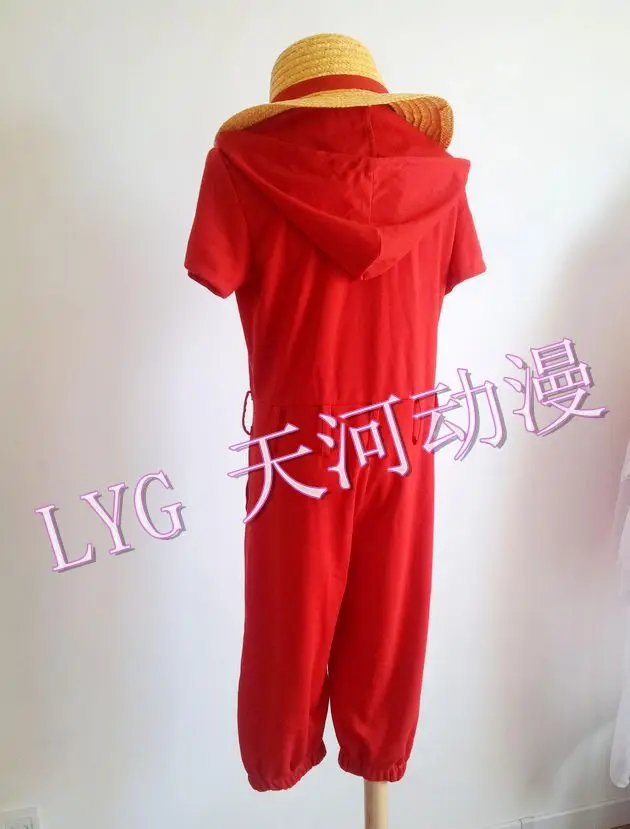 

Anime One Piece Cosplay Episode of Luffy Monkey D.Luffy Cosplay Red Onesies Halloween Costume Plus Size 3XL