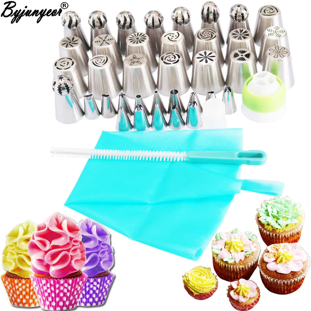 

41Pcs Russian Tulip Icing Piping Nozzles Korean Style Pastry Tips Cake Decoration Dessert Baking Stainless Steel Tools cs006