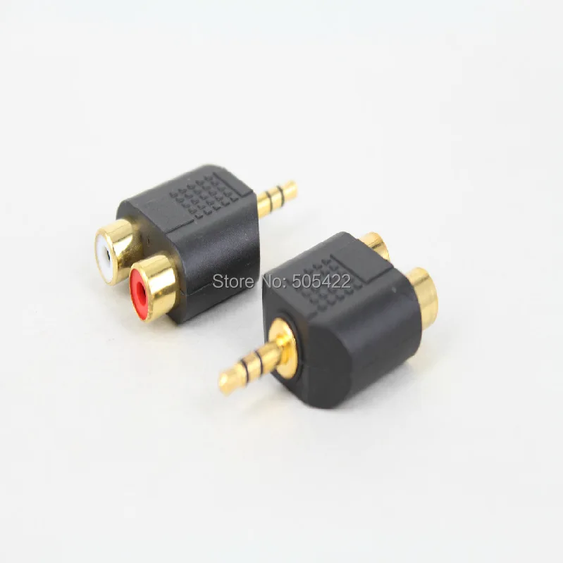 

2000pcs/lot High Quality 3.5mm Male Stereo To Dual 2 RCA Female Audio Adapter Converter