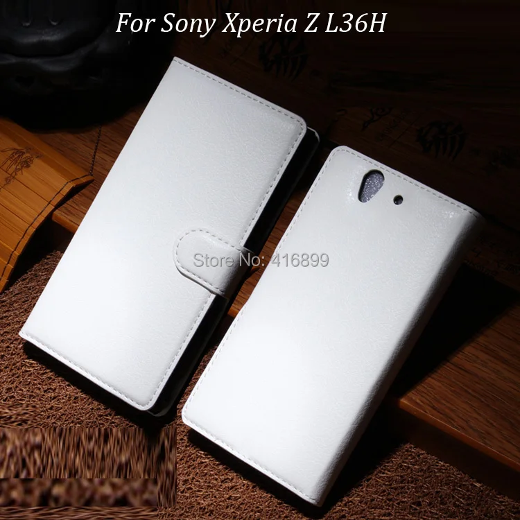 Чехол для Sony Xperia Z L36H магнитный перевёрнутый бумажник стойка личи кожа с 2