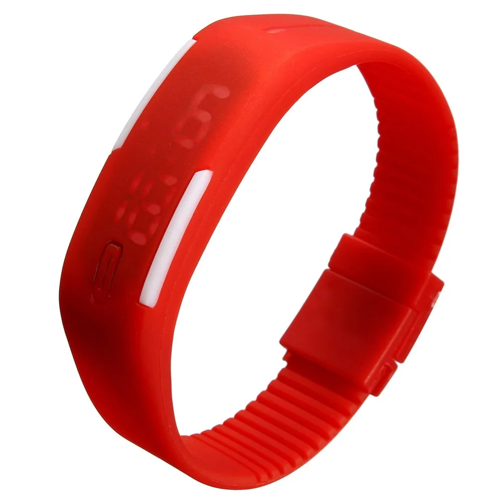 2017 силиконовые светодиодные спортивные часы Женское платье детские электронные