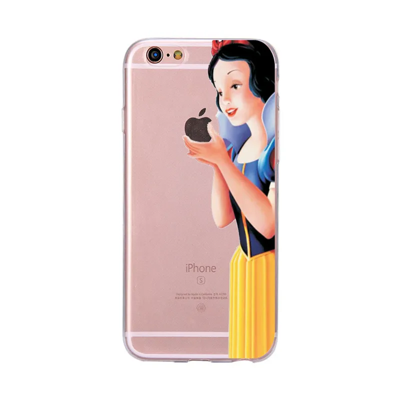 Phone Case For iPhone 7 Plus iphone 8 Cute Snow White Princess Ariel Mermaid Cartoon Cover Shell Fundas Capa Coques |