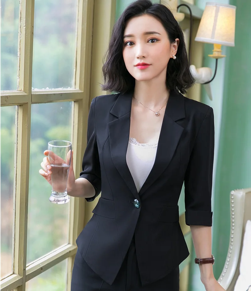 Весенне летние элегантные красные блейзер для бизнес леди и куртки пальто