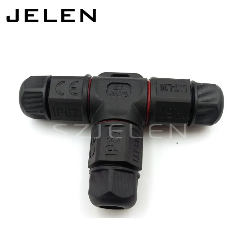 L20 3T 3 контактный водонепроницаемый разъем Т образный питания IP67 светодиодный для