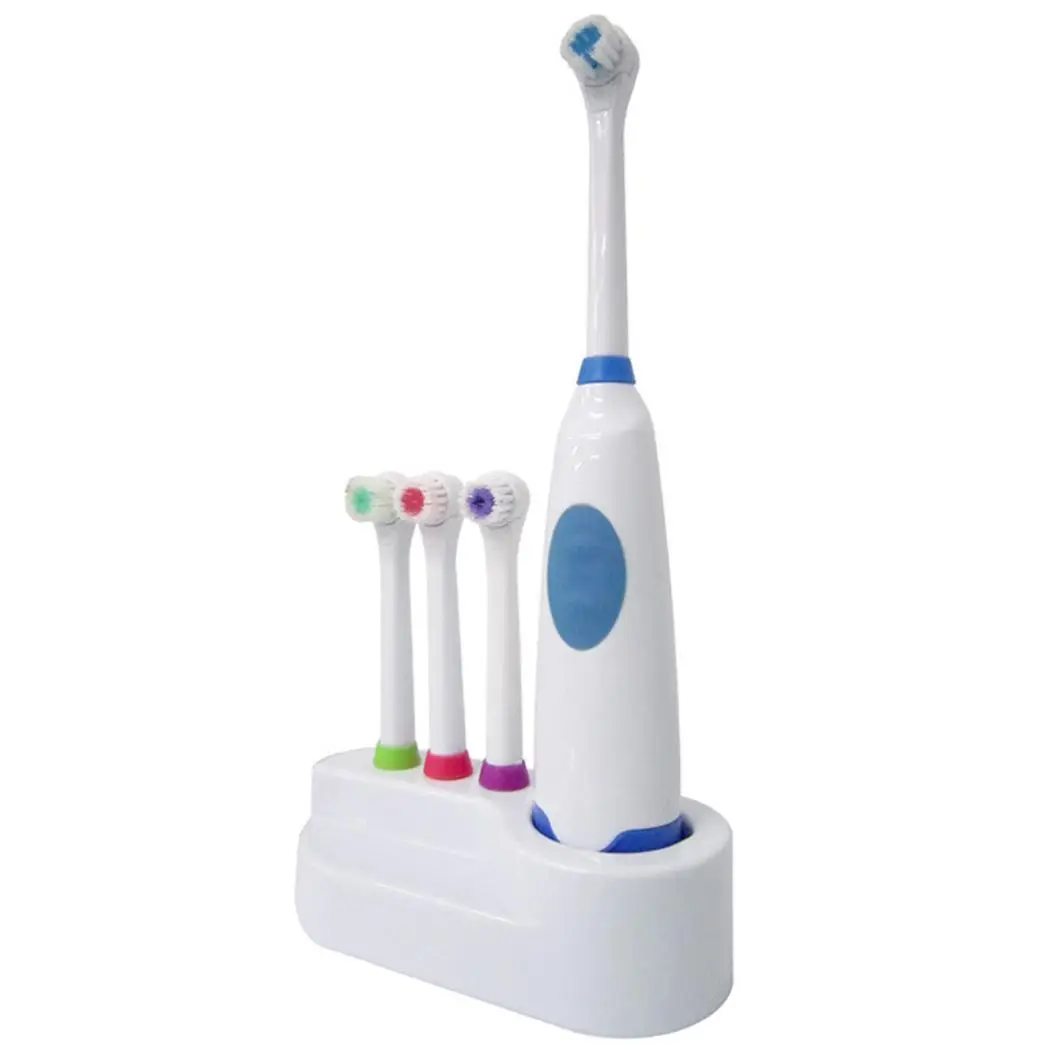 Battery Operated Waterproof Electric Rotating Toothbrush Anti Slip Handle Purple Green Blue Red Appliances |