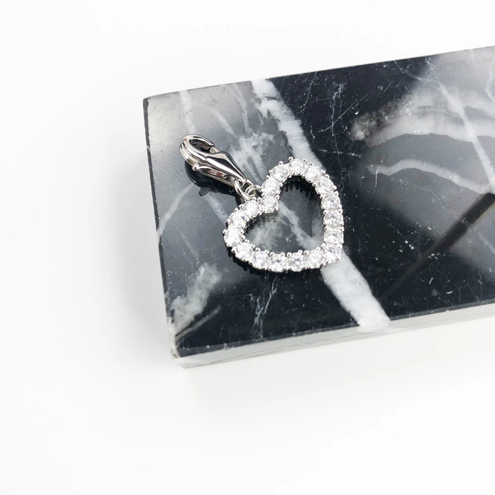 Женский романтичный сердечный кулон из 100% стерлингового серебра 925 пробы модный