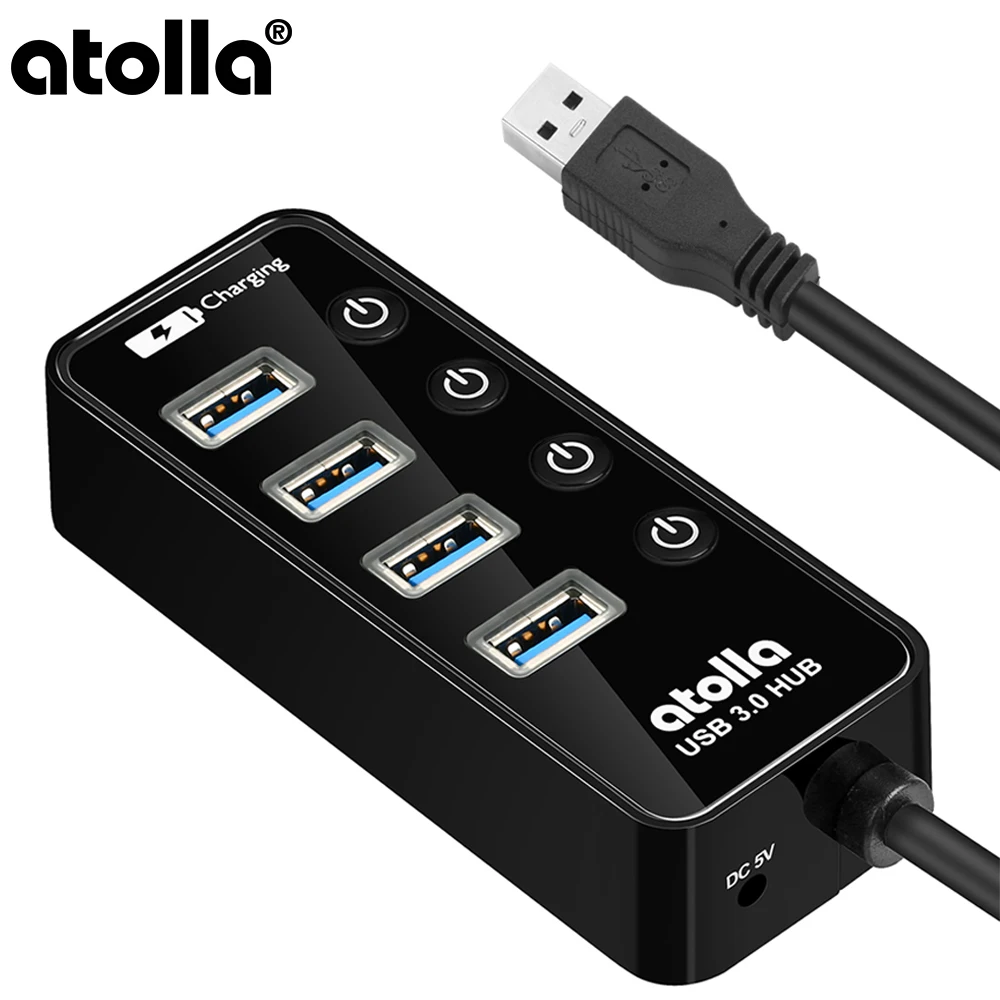 Usb концентратор atolla 4 портовый SuperSpeed USB 3 0 usb разветвитель с 1 портом для зарядки и