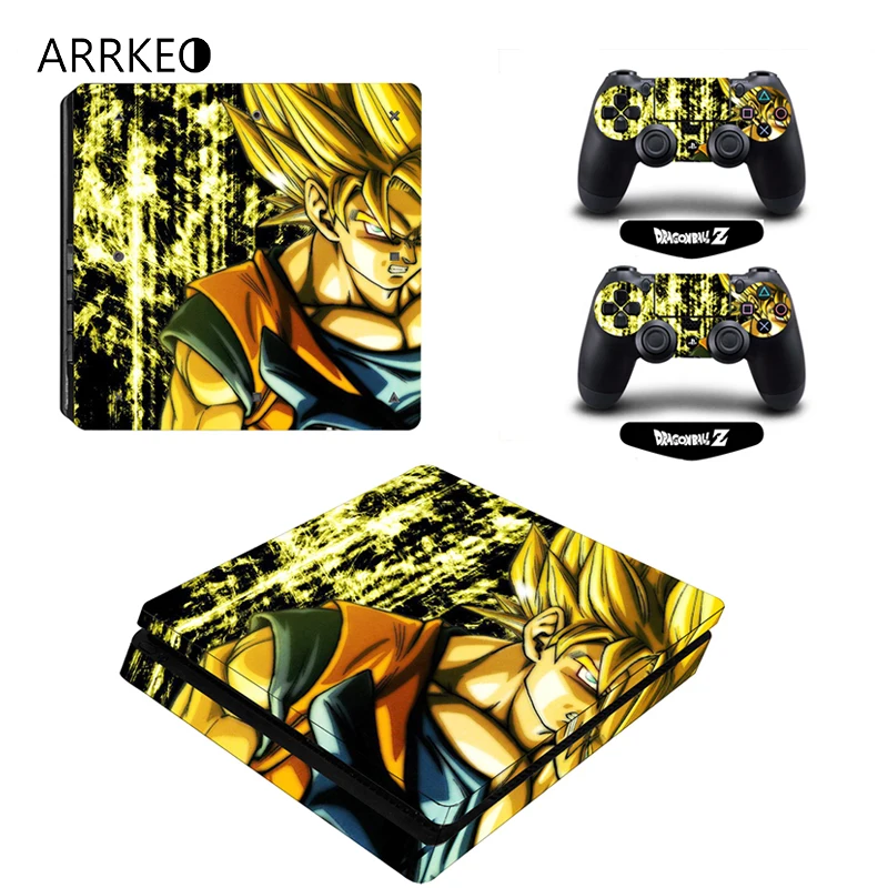 ARRKEO Dragon Ball Super Saiyan Vinyl Decal PS4 Slim Skin Sticker for PlayStation 4 Console 2Pcs Controllers LED Light Bar | Электроника