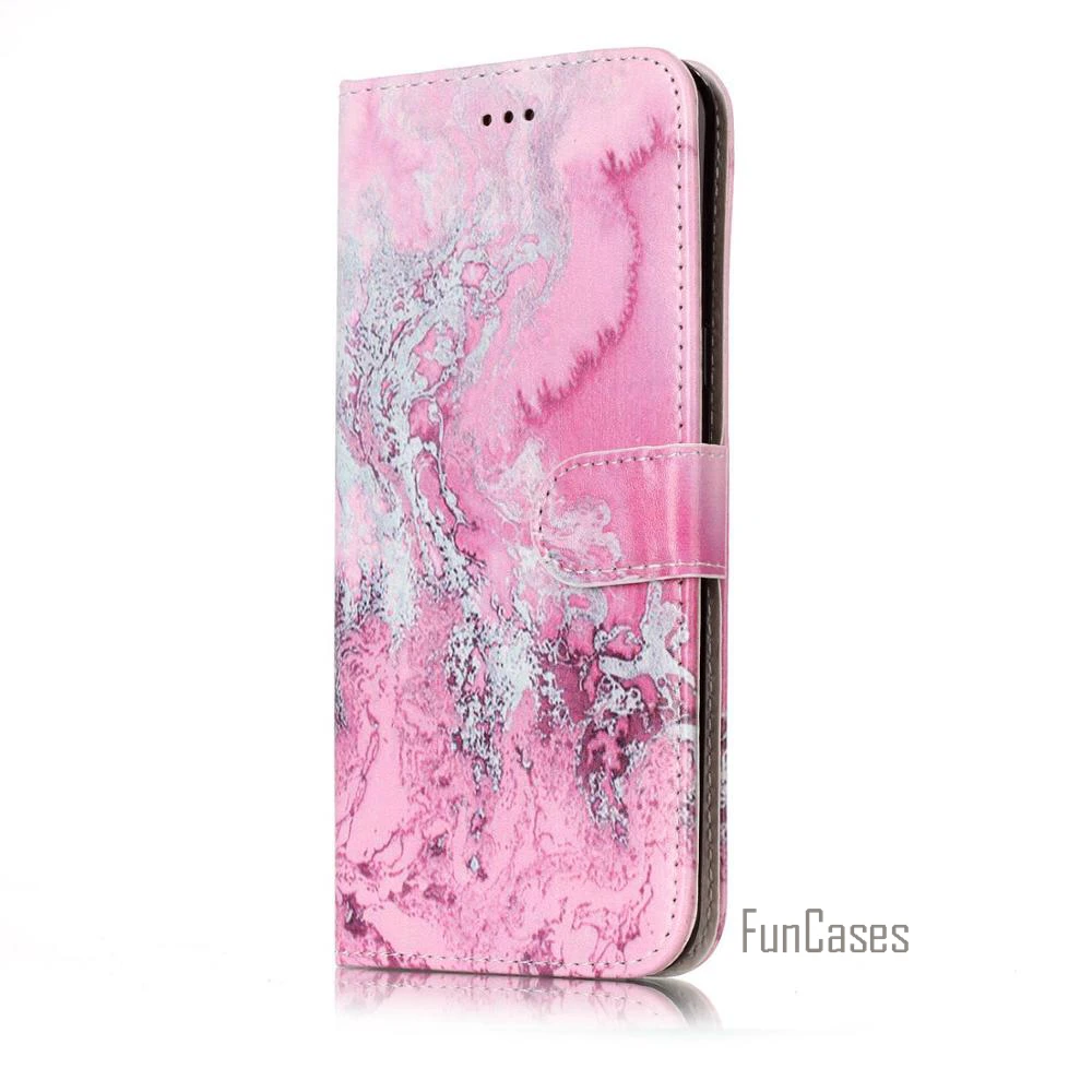 Модный цветочный мраморный кожаный чехол для samsung S8 Plus S7 S6 edge S5 A5 A3 J7 J5 кошелек чехол с держателем карты задняя крышка - Цвет: Spray