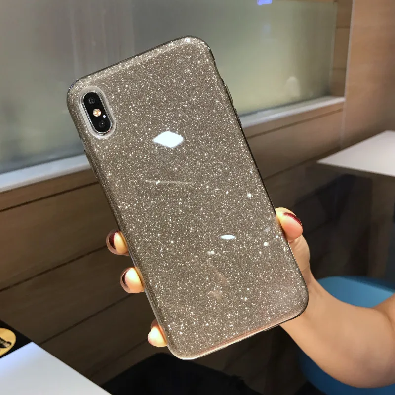Black Роскошный блестящий Блестящий Мягкий чехол со звездами для iphone Xs Max, Силиконовый противоударный чехол для iphone XR 11 Pro Max, чехол для девочек - Цвет: Black