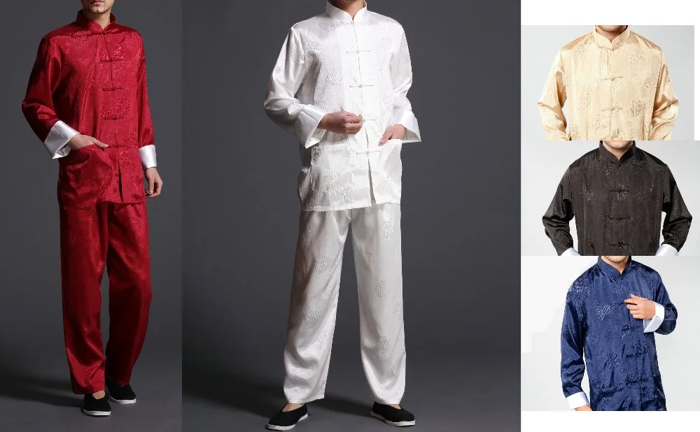 Мужские традиционные костюмы Тан 5 цветов красный/синий/белый/черный наборы