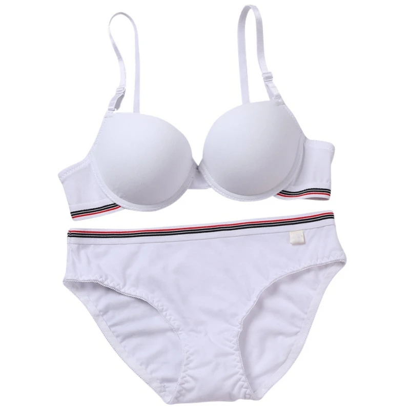 Everyday Bra B Cup Push Up Thin Padded &amp Brief Sets Comfortable Young Girl Underwear Student brassiere | Женская одежда