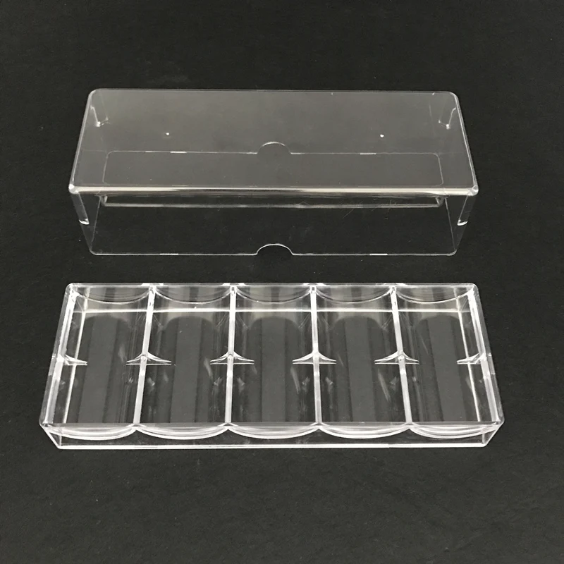 Easytoday 1 шт. прозрачные акриловые чипы для покера в Техасском стиле 100 коробка