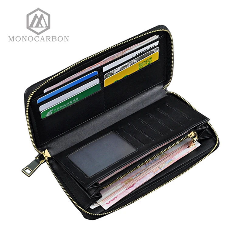 Мужской бумажник из углеродного волокна MONOCARBON модный роскошный натуральной кожи
