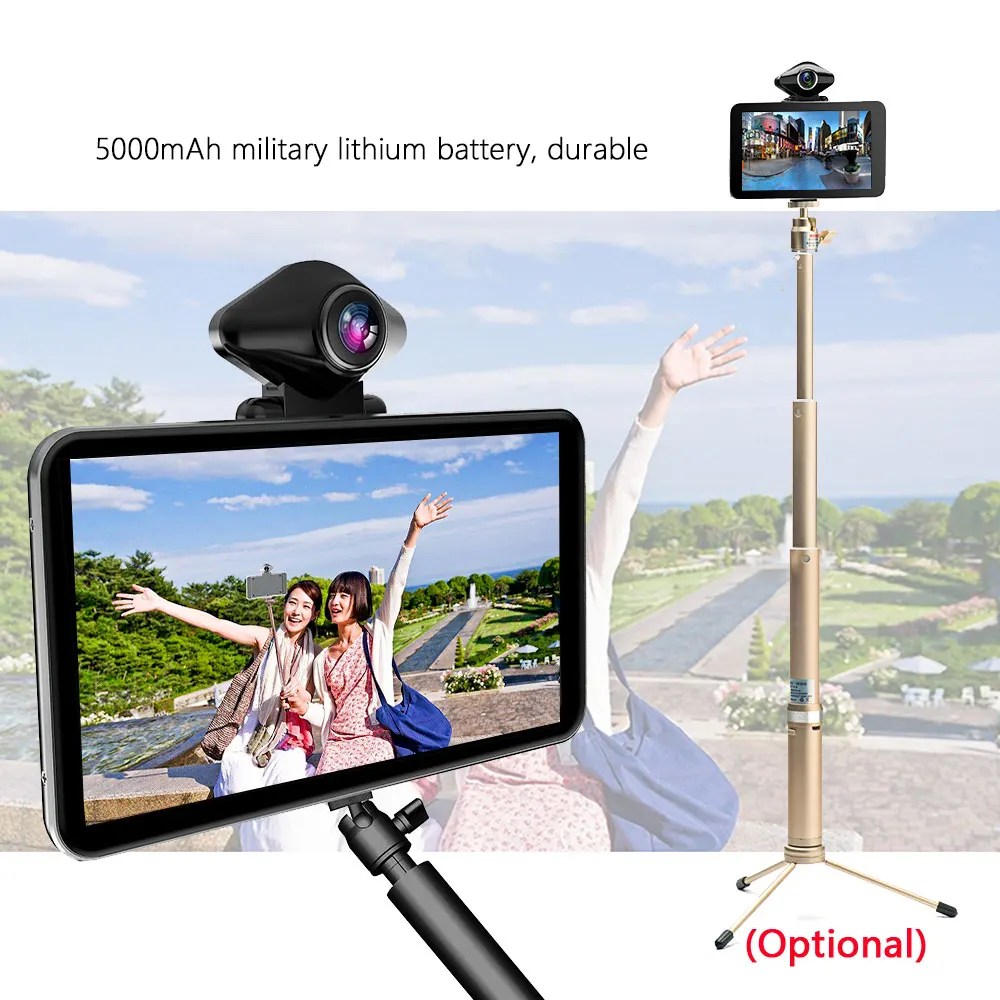 Podofo 720 градусов VR камера Wi Fi 360 панорама 5 ''автомобильный рекордер 1080FHD ips экран