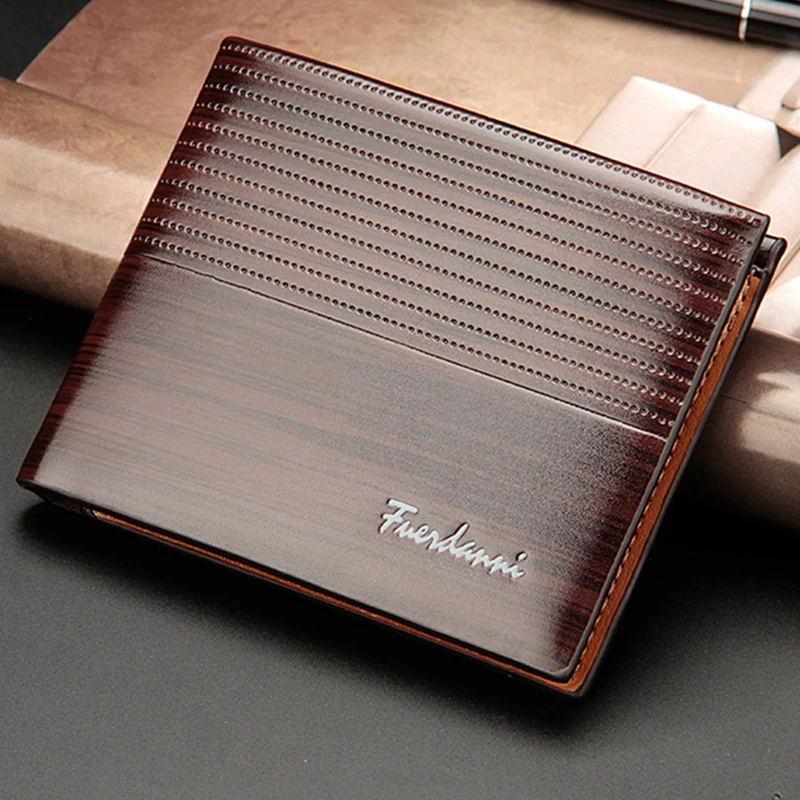 Модный мужской кошелек Короткие повседневные кошельки тонкий из искусственной