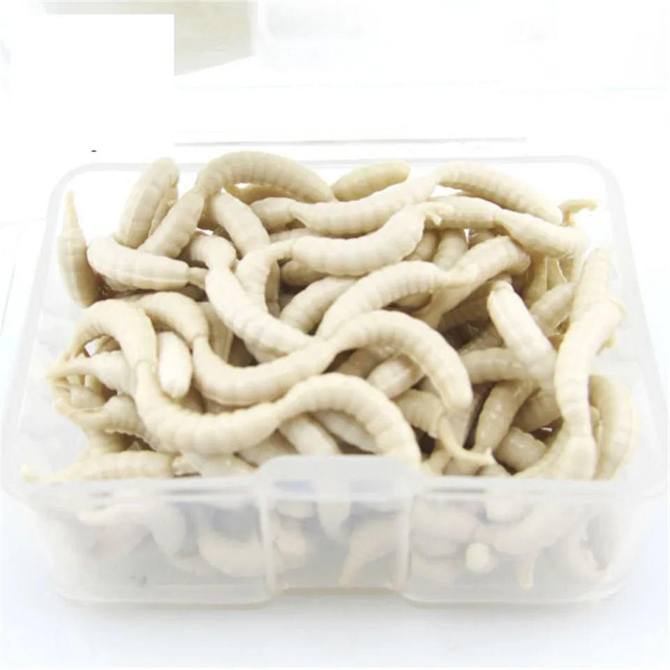 Набор мягких рыболовных приманок Good Maggot Grub 300 шт. 1 5 см Искусственные пластиковые
