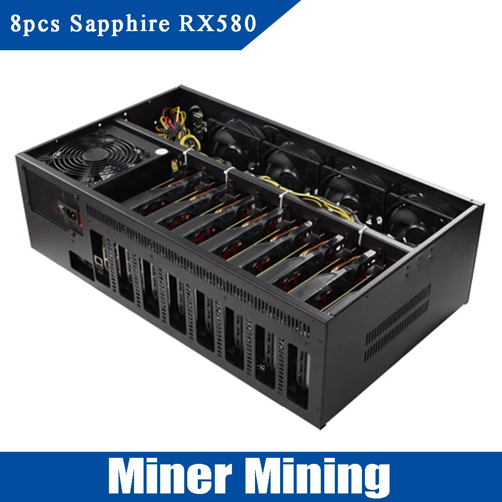 Кольцо 8 шт. буровой станок сапфир RX580 ГБ Графика карта 256 бит 4 К хэш rate29 31Mh/s 2 HDMI + DVI