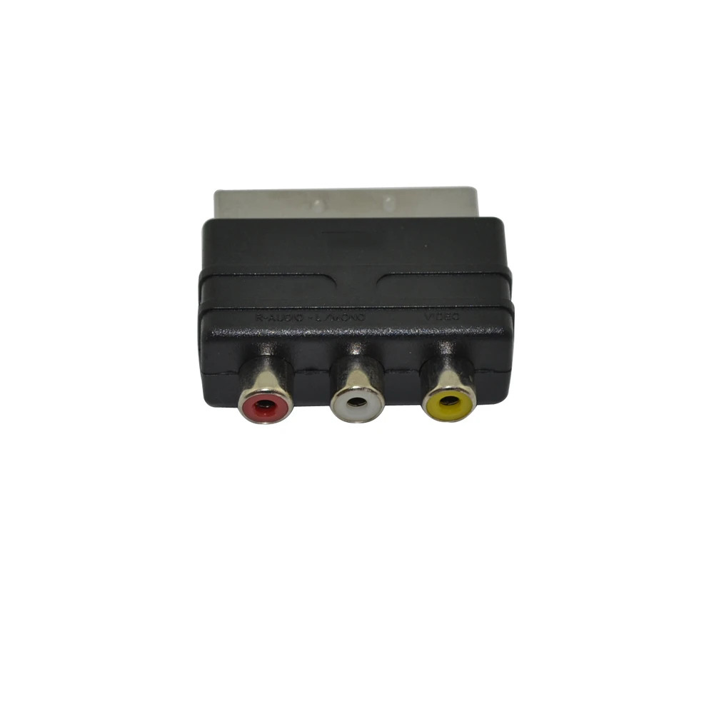 Штекер Scart для AV адаптера переходник со штекера на 3 RCA Phono Female TV Audio Video вход PS4 WII DVD