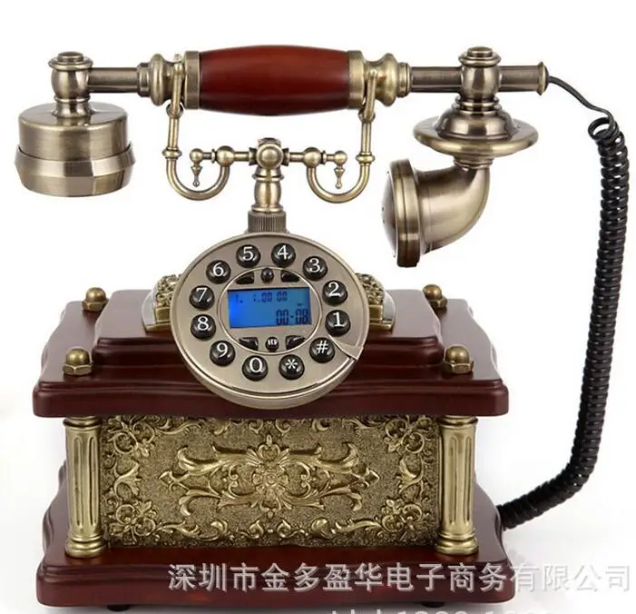 Модные телефон антикварные Винтаж дерево phone home оснащен стационарный