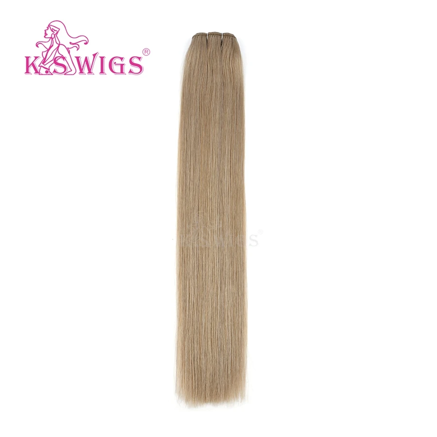 K.S парики 24 ''100 г/шт. прямые волосы Реми уток человеческих волос для наращивания двойные нарисованные человеческие волосы пучки